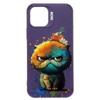 Чехол для Apple iPhone 12, iPhone 12 Pro силиконовый (рис. 335/кот) <фиолетовый> ― Оптовый PromiseMobile