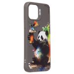 Чехол для Apple iPhone 12, iPhone 12 Pro силиконовый (рис. 335/панда) <серый>