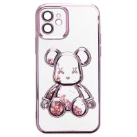 Чехол для Apple iPhone 12 силиконовый Мишка <розовый> ― Оптовый PromiseMobile