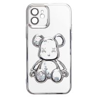 Чехол для Apple iPhone 12 силиконовый Мишка <серебристый> ― Оптовый PromiseMobile