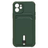 Чехол для Apple iPhone 12 силиконовый с картхолдером №4 <темно-зеленый> ― Оптовый PromiseMobile