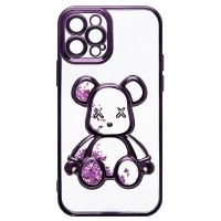 Чехол для Apple iPhone 12 Pro силиконовый Мишка <фиолетовый> ― Оптовый PromiseMobile
