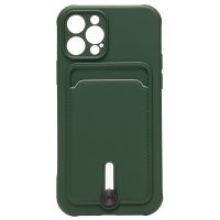 Чехол для Apple iPhone 12 Pro силиконовый с картхолдером №4 <темно-зеленый> ― Оптовый PromiseMobile