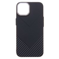 Чехол для Apple iPhone 13, iPhone 14 пластиковый Luxo Carbon (рис. 124) <черный> ― Оптовый PromiseMobile