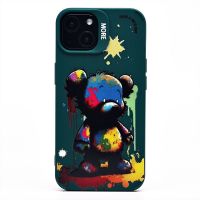 Чехол для Apple iPhone 13, iPhone 14 силиконовый (рис. 335/медведь) <темно-зеленый> ― Оптовый PromiseMobile