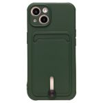 Чехол для Apple iPhone 13 силиконовый с картхолдером №4 <темно-зеленый>