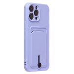 Чехол для Apple iPhone 13 Pro Max силиконовый с картхолдером №4 <фиолетовый>