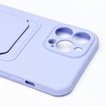 Чехол для Apple iPhone 13 Pro Max силиконовый с картхолдером №4 <фиолетовый>