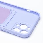 Чехол для Apple iPhone 13 Pro Max силиконовый с картхолдером №4 <фиолетовый>