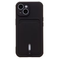 Чехол для Apple iPhone 15 силиконовый с картхолдером №4 <черный> ― Оптовый PromiseMobile