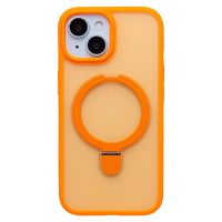 Чехол для Apple iPhone 15 силиконовый MagSafe с подставкой <оранжевый> ― Оптовый PromiseMobile