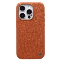 Чехол для Apple iPhone 15 Pro натуральная кожа зернистая MagSafe <коричневый> ― Оптовый PromiseMobile