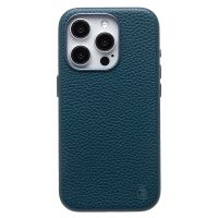 Чехол для Apple iPhone 15 Pro натуральная кожа зернистая MagSafe <темно-синий> ― Оптовый PromiseMobile