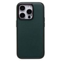 Чехол для Apple iPhone 15 Pro пластиковый вставка экокожа <зеленый> ― Оптовый PromiseMobile