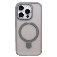 Чехол для Apple iPhone 15 Pro силиконовый MagSafe с подставкой <серый> ― Оптовый PromiseMobile