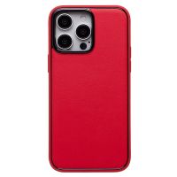 Чехол для Apple iPhone 15 Pro Max пластиковый вставка экокожа <красный> ― Оптовый PromiseMobile