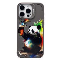 Чехол для Apple iPhone 15 Pro Max силиконовый (рис. 335/панда) <серый> ― Оптовый PromiseMobile