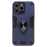Чехол для Apple iPhone 15 Pro Max силиконовый противоударный с кольцом <синий> ― Оптовый PromiseMobile