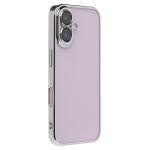 Чехол для Apple iPhone 16 пластиковый с закрытой камерой <серебристый>