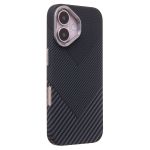 Чехол для Apple iPhone 16 пластиковый Luxo Carbon (рис. 124) <черный>