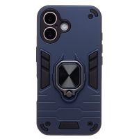 Чехол для Apple iPhone 16 силиконовый противоударный с кольцом <синий> ― Оптовый PromiseMobile