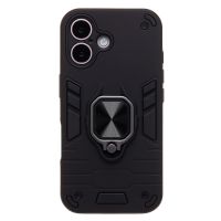 Чехол для Apple iPhone 16 силиконовый противоударный с кольцом <черный> ― Оптовый PromiseMobile