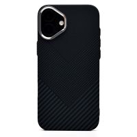 Чехол для Apple iPhone 16 Plus пластиковый Luxo Carbon (рис. 124) <черный> ― Оптовый PromiseMobile