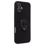 Чехол для Apple iPhone 16 Plus силиконовый противоударный с кольцом <черный>