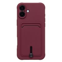 Чехол для Apple iPhone 16 Plus силиконовый с картхолдером №4 <бордовый> ― Оптовый PromiseMobile