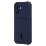 Чехол для Apple iPhone 16 Plus силиконовый с картхолдером №4 <темно-синий>