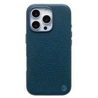 Чехол для Apple iPhone 16 Pro натуральная кожа зернистая MagSafe <темно-синий> ― Оптовый PromiseMobile