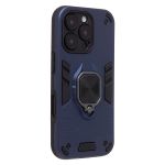 Чехол для Apple iPhone 16 Pro силиконовый противоударный с кольцом <синий>