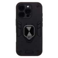 Чехол для Apple iPhone 16 Pro силиконовый противоударный с кольцом <черный> ― Оптовый PromiseMobile