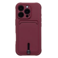 Чехол для Apple iPhone 16 Pro силиконовый с картхолдером №4 <бордовый> ― Оптовый PromiseMobile