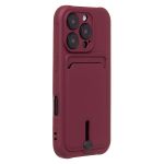 Чехол для Apple iPhone 16 Pro силиконовый с картхолдером №4 <бордовый>
