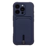 Чехол для Apple iPhone 16 Pro силиконовый с картхолдером №4 <темно-синий>