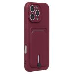 Чехол для Apple iPhone 16 Pro Max силиконовый с картхолдером №4 <бордовый>