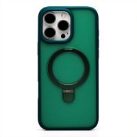 Чехол для Apple iPhone 16 Pro Max силиконовый MagSafe с подставкой <темно-зеленый> ― Оптовый PromiseMobile