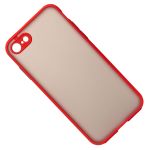 Чехол для Apple iPhone 7, 8, SE 2020, SE 2022 пластиковый с окантовкой <красный>