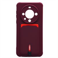 Чехол для Huawei Mate 60 Pro, 60 Pro+ силиконовый с картхолдером №4 <бордовый> ― Оптовый PromiseMobile