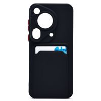 Чехол для Huawei Pura 70 Ultra (HBP-LX9) силиконовый с картхолдером №9 <черный> ― Оптовый PromiseMobile