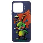 Чехол для Realme C51 (RMX3830), C53 (RMX3760), Note 50 (RMX3834) силиконовый (рис. 335/заяц) <темно-синий>