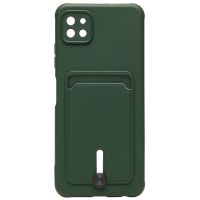 Чехол для Samsung SM-A226B (Galaxy A22s 5G) силиконовый с картхолдером №4 <темно-зеленый> ― Оптовый PromiseMobile