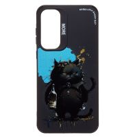 Чехол для Samsung SM-A556E (Galaxy A55 5G) силиконовый (рис. 335/черный кот) <черный> ― Оптовый PromiseMobile