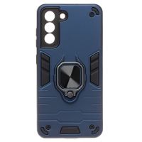 Чехол для Samsung SM-G990B (Galaxy S21 FE) силиконовый противоударный с кольцом <синий> ― Оптовый PromiseMobile