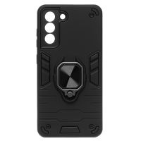 Чехол для Samsung SM-G990B (Galaxy S21 FE) силиконовый противоударный с кольцом <черный> ― Оптовый PromiseMobile