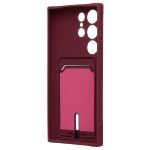 Чехол для Samsung SM-S918B (Galaxy S23 Ultra) силиконовый с картхолдером №4 <бордовый>