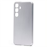 Чехол для Samsung SM-S921B (Galaxy S24) пластиковый рифленый <серебристый>