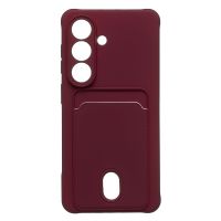 Чехол для Samsung SM-S942B (Galaxy S26) силиконовый с картхолдером №4 <бордовый> ― Оптовый PromiseMobile