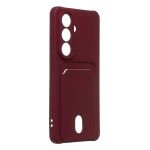 Чехол для Samsung SM-S942B (Galaxy S26) силиконовый с картхолдером №4 <бордовый>